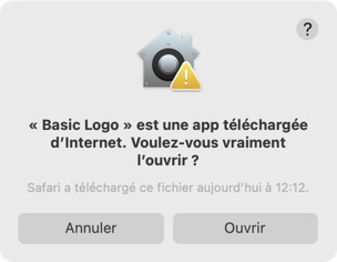 Ouverture application